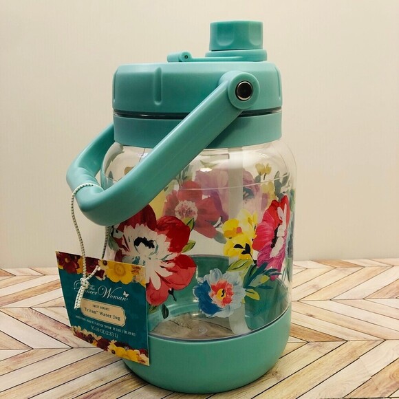 Pioneer Woman Sweet Romance 0.74-Gallon Tritan Jug, Teal - Picture 3 of 5